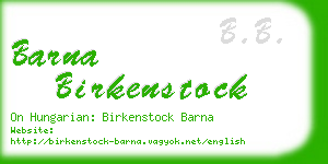 barna birkenstock business card